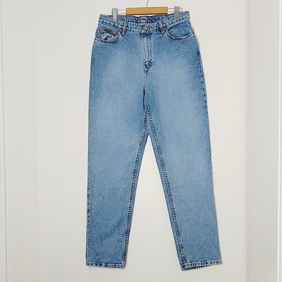 Calvin Klein Blue 100% Cotton Blend High Rise Relaxed Straight Leg Jean Size 14 - Picture 2 of 15